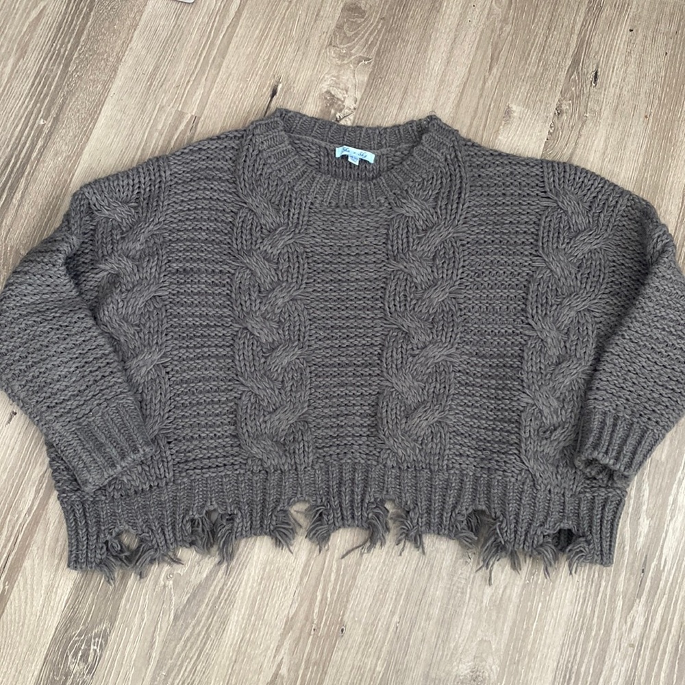 She + sky crop sweater/OS